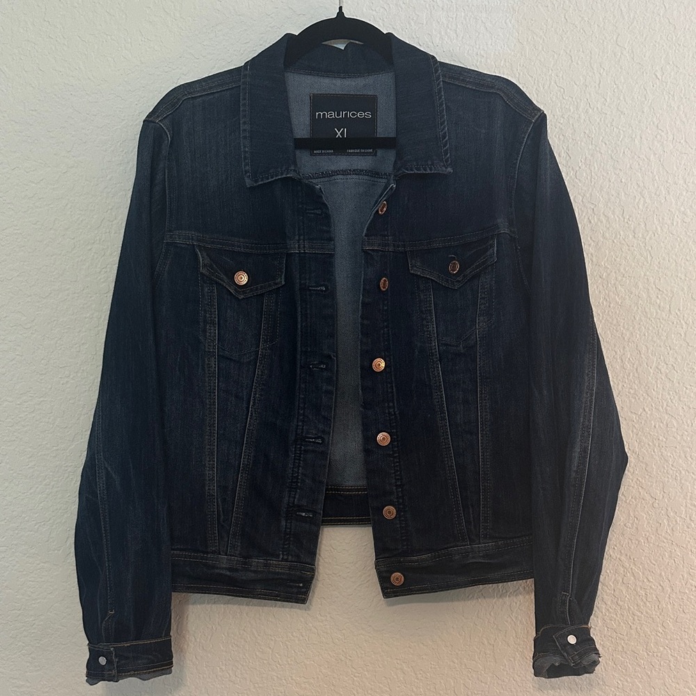 Maurices Dark Indigo Denim Jacket - Button Front